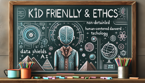 Chalkboard drawing of data shields representing AI ethics.