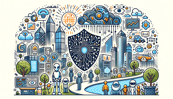 Doodle artwork depicting the future of work in AI.