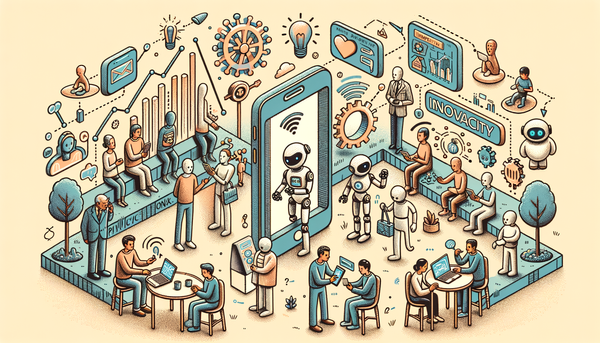 Playful doodle illustrating AI connectivity and privacy.