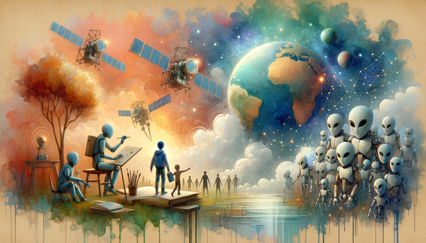 Watercolor artwork of AI and ethics concept.