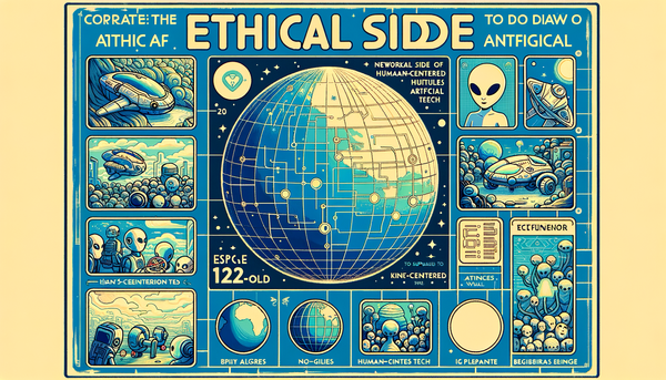 Retro-futuristic globes representing human-centered technology.