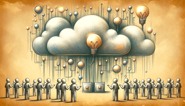 Illustration of cloud-like agents representing AI ethics.