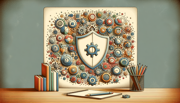 Doodle art representing cybersecurity with pastel colors.