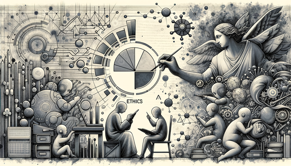 Symbolic representation of AI ethics and privacy.