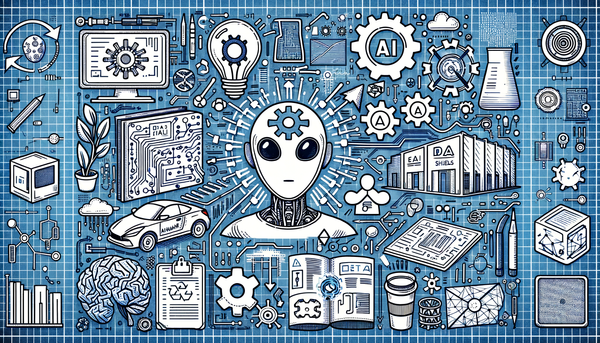 Doodle art representing AI in various industries