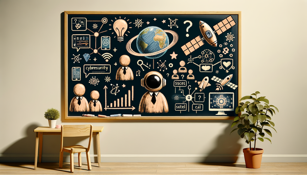 Colorful illustration of cybersecurity concepts with AI elements.