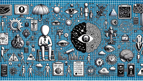 Doodle representing AI ethics and privacy balance.