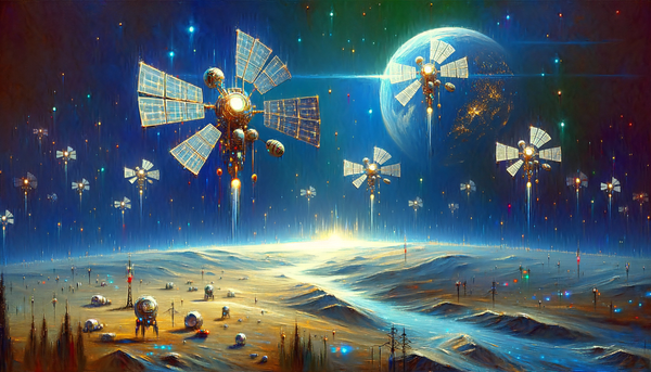 A colorful oil painting of AI governance.