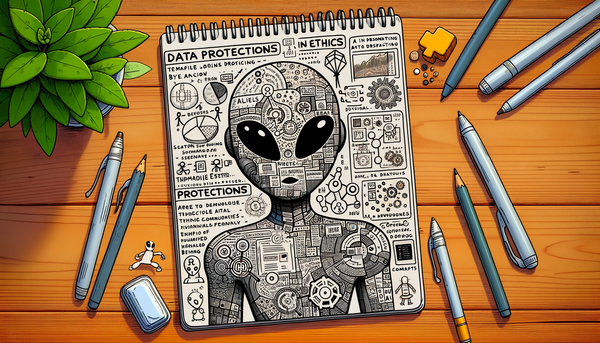 Doodle art representing AI and ethics concepts.