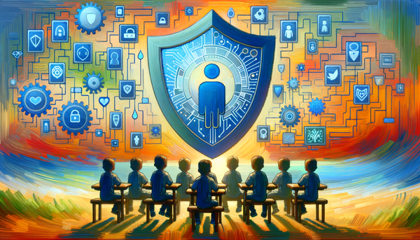 A vibrant drawing symbolizing cybersecurity and technology.