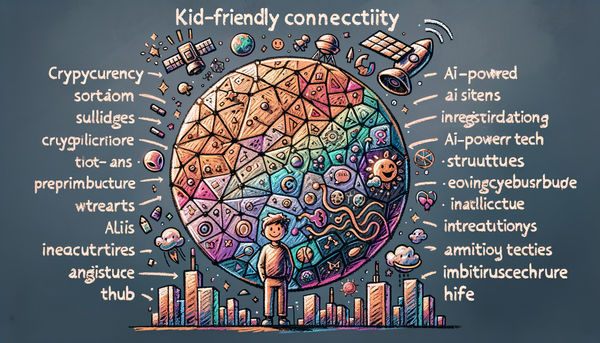 Colorful doodle representing connectivity and technology.