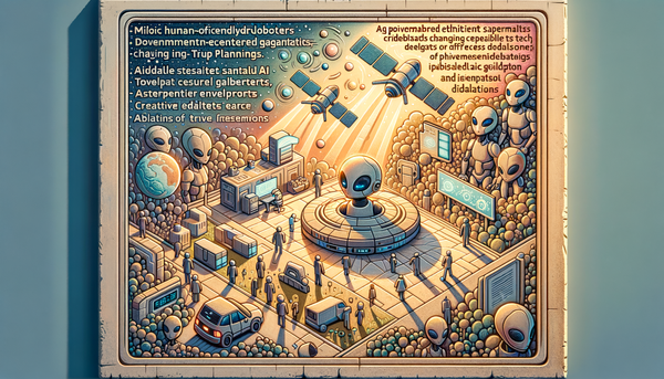 Futuristic scene illustrating AI and ethics concepts.