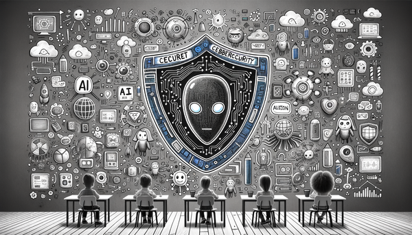 Futuristic doodles representing cybersecurity concepts.