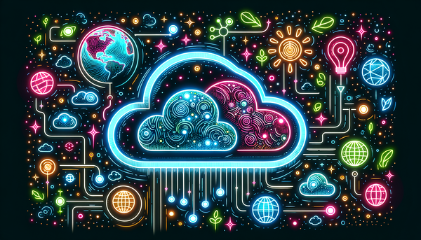 Abstract neon representation of artificial intelligence connectivity