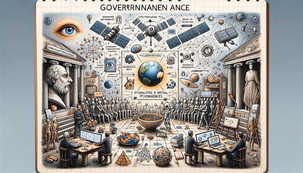 Doodle-art style representation of AI governance concepts.