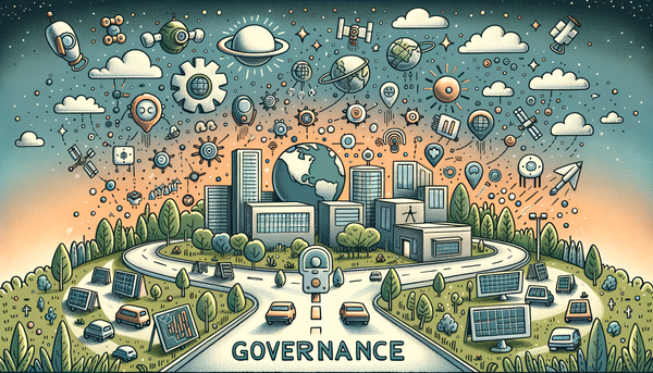Doodle-style illustration of AI governance concepts.