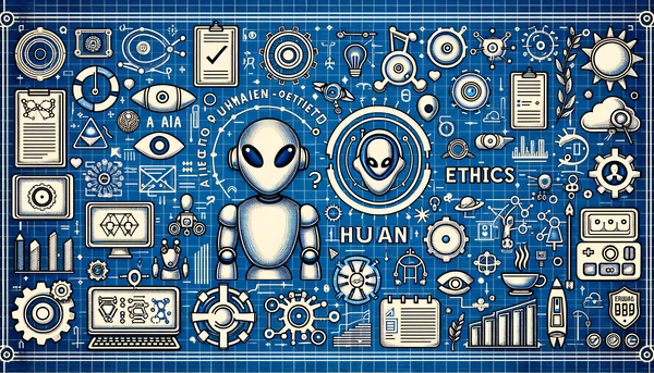 Colorful doodle representing AI and ethics.