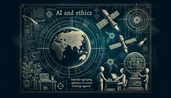 Chalkboard drawing of AI and ethics intersection.