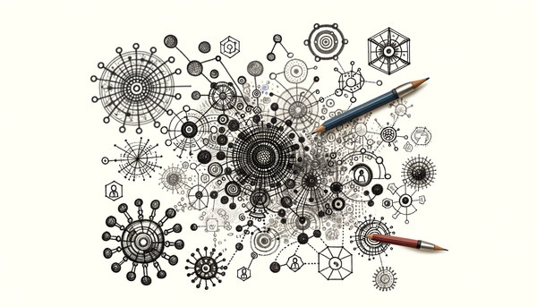 A doodle representation of connectivity and technology.