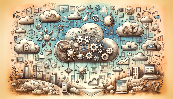 Doodle-style representation of AI governance concepts.