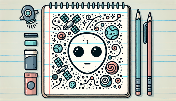 Doodle of AI satellites in a hopeful design.