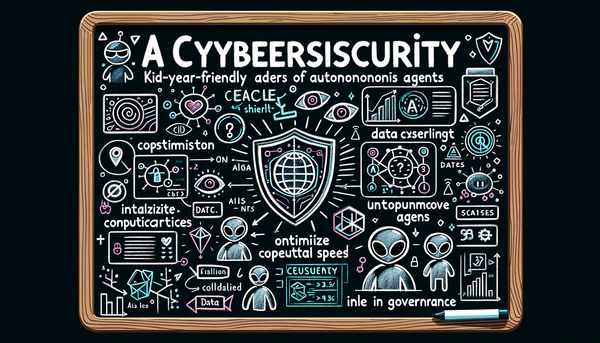 Chalkboard drawing of cybersecurity concepts