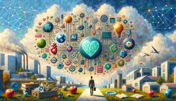 An artwork depicting AI, innovation, and accountability.
