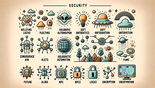 Futuristic doodle depicting security concepts.