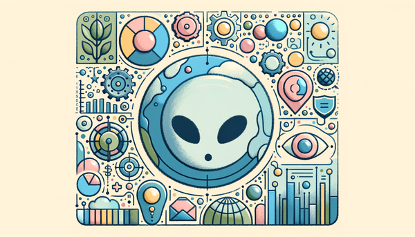 Abstract illustration of global AI technology impacts.