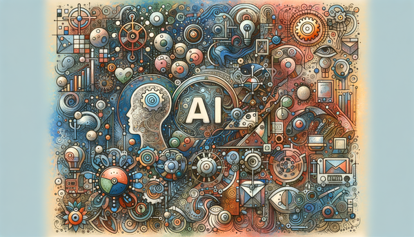 Doodle artwork illustrating the concept of AI
