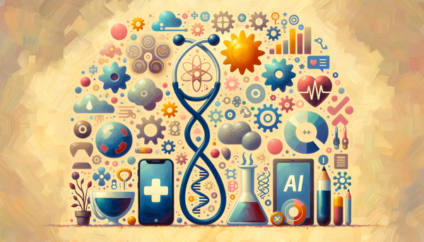 Minimalistic artwork representing software and product development.