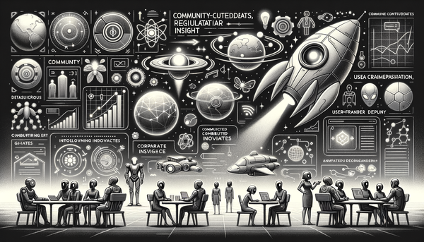 Minimalistic grayscale artwork with retro-futurist elements.