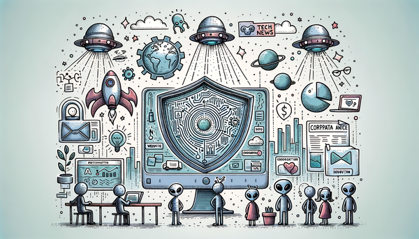 Colorful doodle representing technology and data privacy.