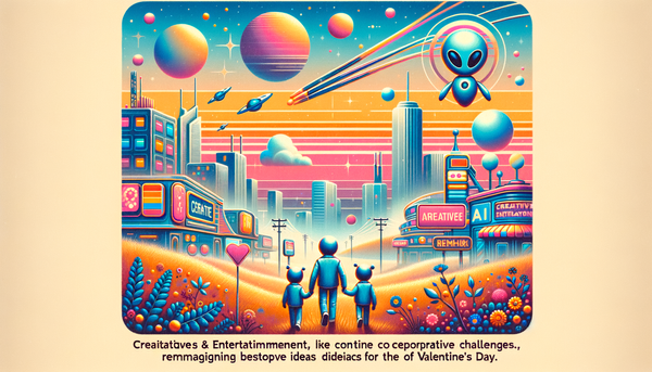 Retro-futuristic illustration of creativity and AI.