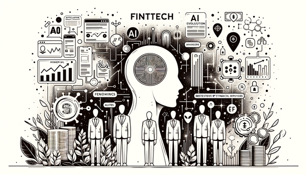 Minimalistic monochrome illustration of Fintech themes