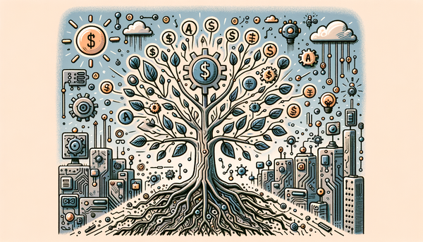 A creative doodle symbolizing artificial intelligence growth.