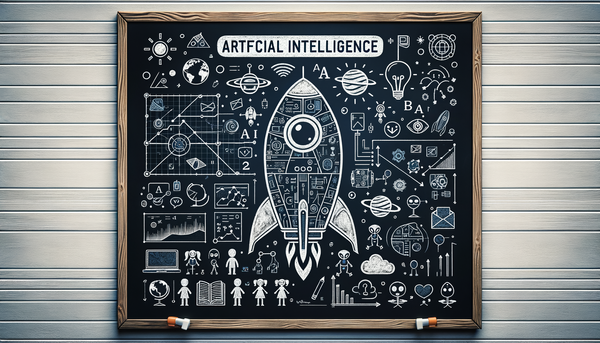 Chalkboard drawing of human-centered technology