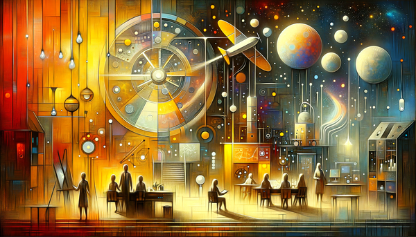 Simple chalkboard style illustration of AI satellites.
