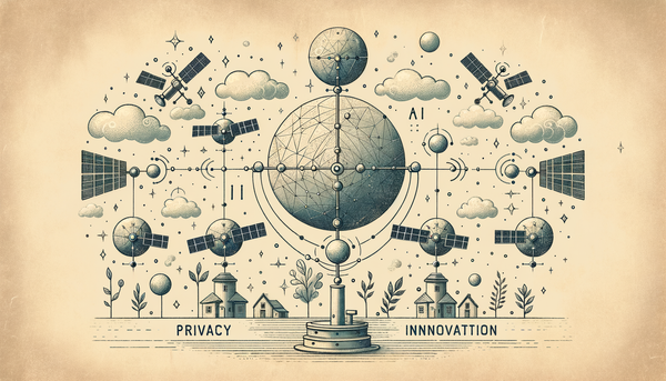 A whimsical illustration of AI and balance.