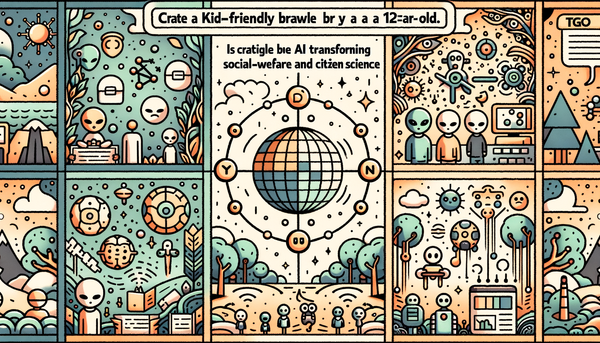 Colorful doodle of networked globes representing technology.