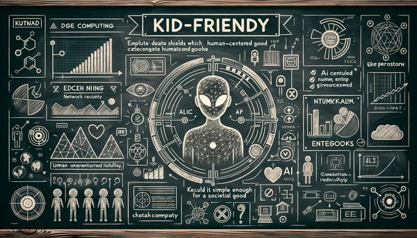 Chalkboard drawing of AI concepts with data shields.