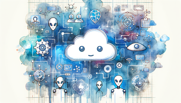 Hopeful watercolor illustration of human-centered AI.