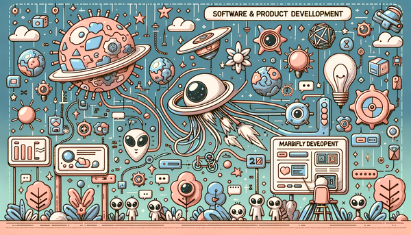 Doodle artwork symbolizing software and product development
