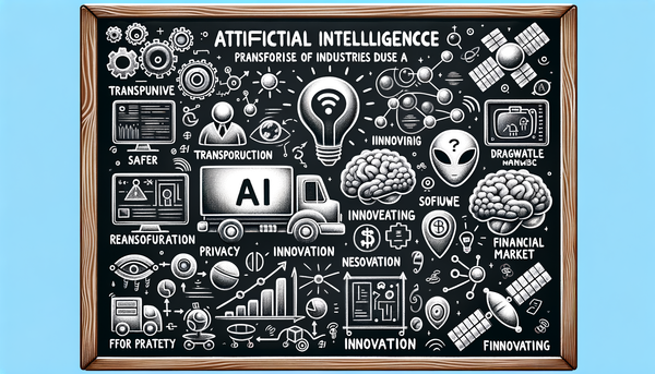 Chalkboard drawing illustrating concepts of artificial intelligence.