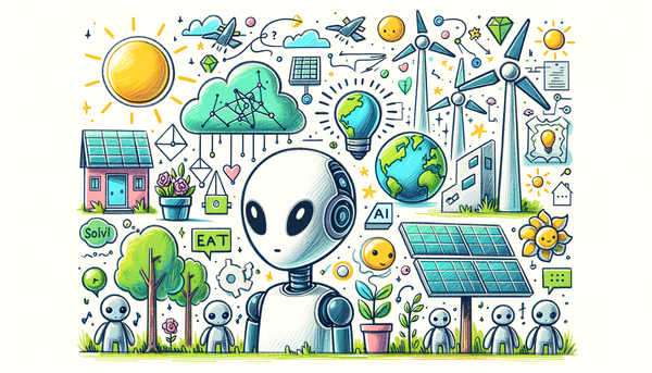 Illustration of AI and renewable energy concepts