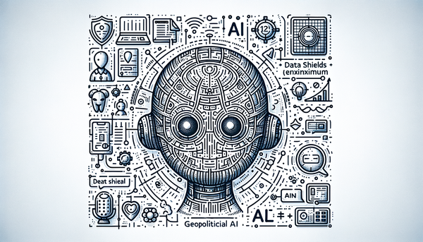 Futuristic doodle representing artificial intelligence concepts.