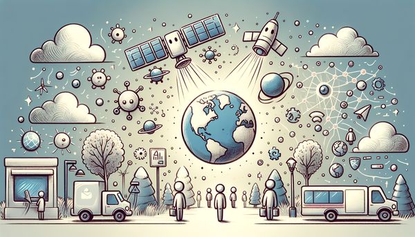 Doodle representing Tech News with AI elements.