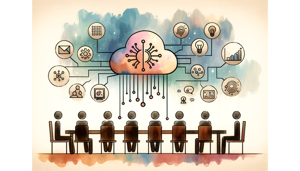 Watercolor illustration of decision making and AI concepts.