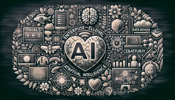 Futuristic chalkboard collage of AI concepts