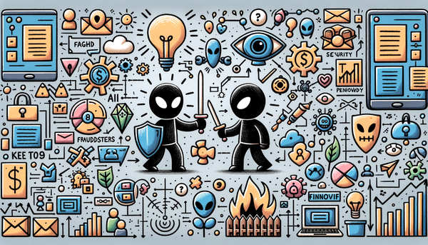 Doodle artwork representing AI's role in security and innovation.
